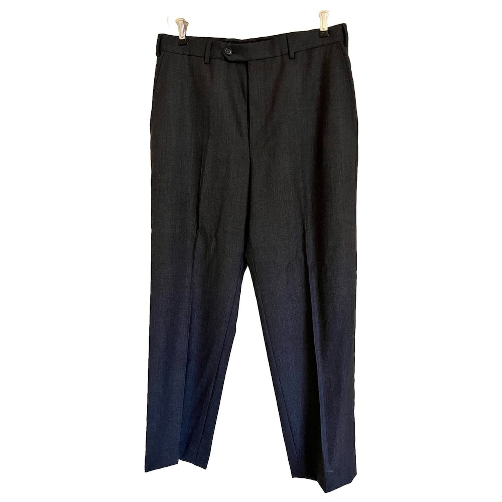 PAL ZILERI SARTORIALE Wool Charcoal Dress Pants Made Italy 48 EU